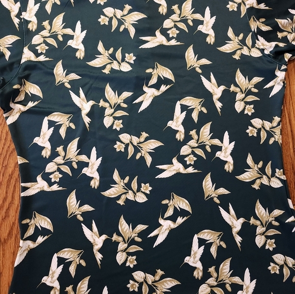 Albatros Partner Mens Performance Golf Polos Size Large Pink Green Birds Parrot - Picture 11 of 11